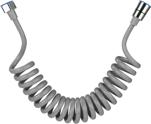 Vista 6 de Manguera de resorte telescópica flexible de PU, gris, 59" 2 M Gris