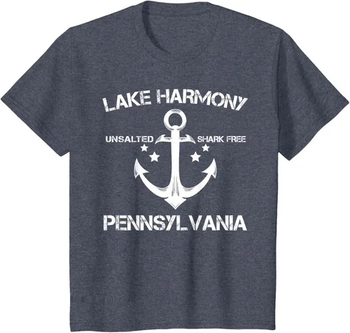 Vista 66 de Playera divertida de Lago Harmony Pennsylvania para acampada o pesca Negro