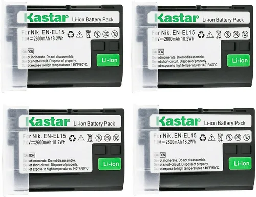 Vista 6 de Kastar Paquete de 1 batería de repuesto EN-EL15 para Nikon D7500, Z 6, Z6, Z6 II, Z 7, Z7 II, Z 7 Q3, Z7Q3, 1 V1, D500, D600, D610, D750, D780