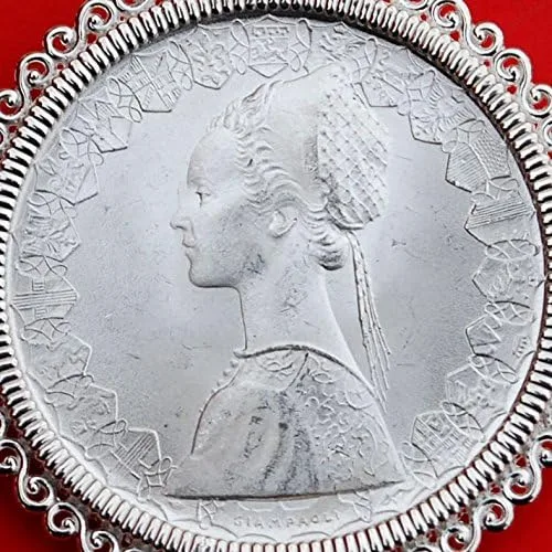Vista 2 de 1966 Italia 500 Lire BU Unc 83.5% Plata Moneda 925 Collar NUEVO