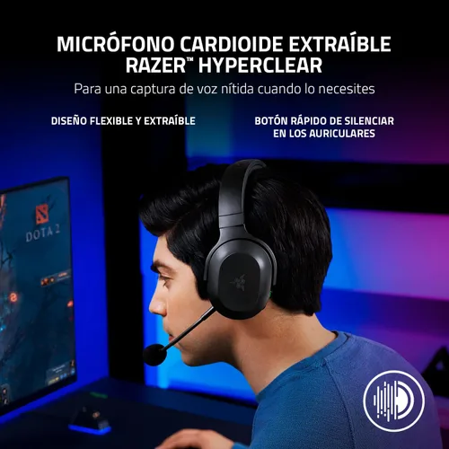 Vista 5 de Razer Barracuda X Auriculares inalámbricos para juegos y móviles (PC, PlayStation, Switch 2, Android, iOS): 2.4 GHz inalámbrico + Bluetooth - Ligero