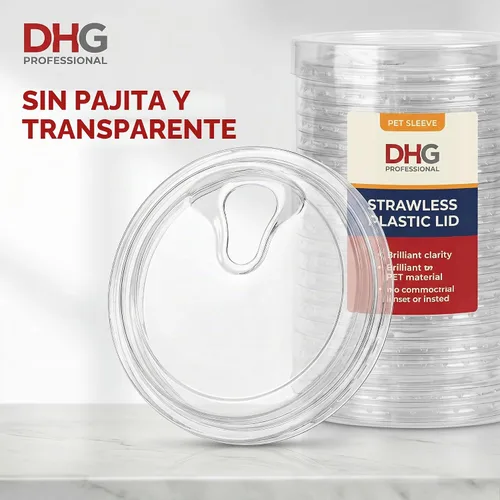 Vista 3 de Tapas de plástico sin pajilla, 3.858 in de diámetro, se adapta a vasos de 12 a 24 onzas, tapas de plástico PET transparente, 1000/cartón