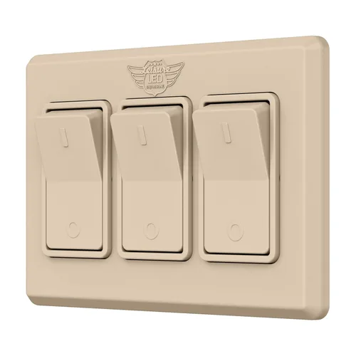 Vista 10 de Moderno interruptor de encendido y apagado triple SPST con bisel, 12 voltios, para RV, remolque, cámper, con etiqueta adhesiva (negro)