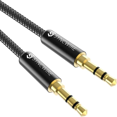 Vista 8 de Syncwire Cable auxiliar de audio auxiliar de 0.138 in macho a macho, cable trenzado de nailon para auriculares (1.6 pies/1.6 ft), cable auxiliar