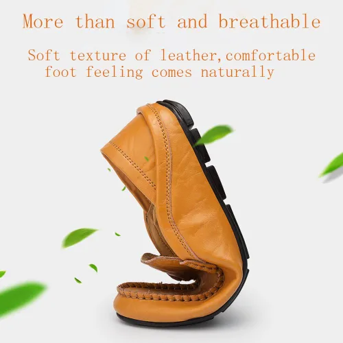 Vista 4 de MCICI Mocasines de cuero genuino de primera calidad para hombre, zapatos de conducción a la moda, mocasines planos casuales 6.5 de EE. UU. 11.5