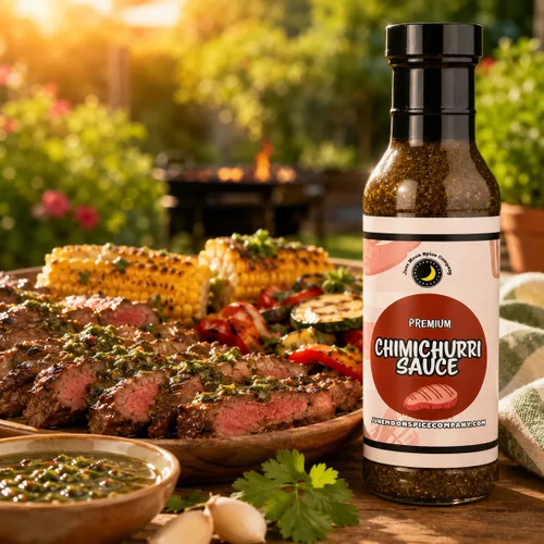 Vista 7 de Salsa Chimichurri Sin colesterol Sin azúcar Fabricado en lotes pequeños Botella de 12 onzas líquidas de sabor Salsa gourmet Chimichurri