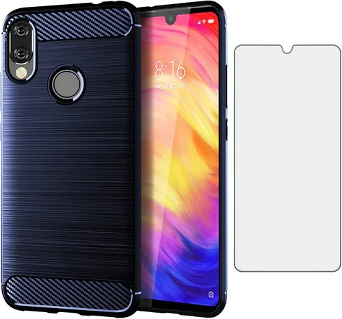 Vista 9 de Asuwish Funda compatible con Xiaomi Redmi Note 7/7Pro y protector de pantalla de vidrio templado, accesorios de celda, TPU de cuerpo completo, funda