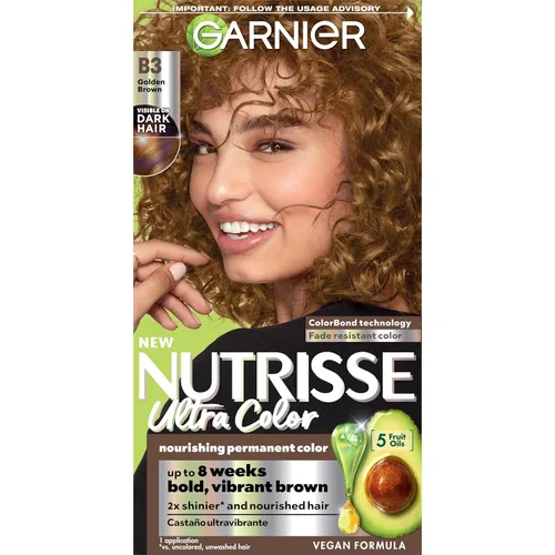 Vista 23 de Garnier Nutrisse Ultra Color - Crema nutritiva para el cabello, BR2, color borgoña intenso oscuro (Passion Fruit), tinte permanente para el cabello