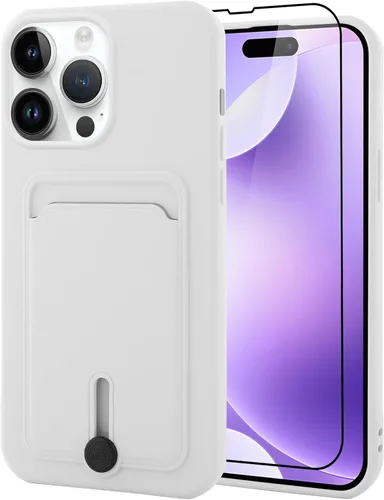 Vista 74 de MZELQ Cartera de TPU Compatible con Funda iPhone 12, Portarjetas Protección de Cámara Cubierta + Protector de Pantalla, Ranura Empujable para Niñas