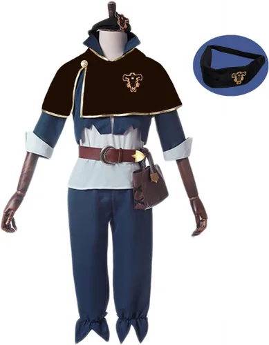 Vista 2 de Asta - Disfraz de cosplay de anime para hombre, capa de toro negro, conjunto completo