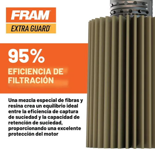 Vista 4 de Filtro de aceite Fram Extra Guard PH6022, giratorio, de intervalo de cambio de 10,000 millas, para reemplazo automotriz, filtro de aceite del motor
