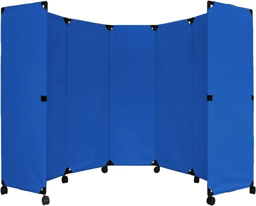 Vista 12 de VERSARE MP10S - Mampara plegable portátil de pared Diseño económico de 5 paneles Separador de habitación portátil con ruedas Configuración