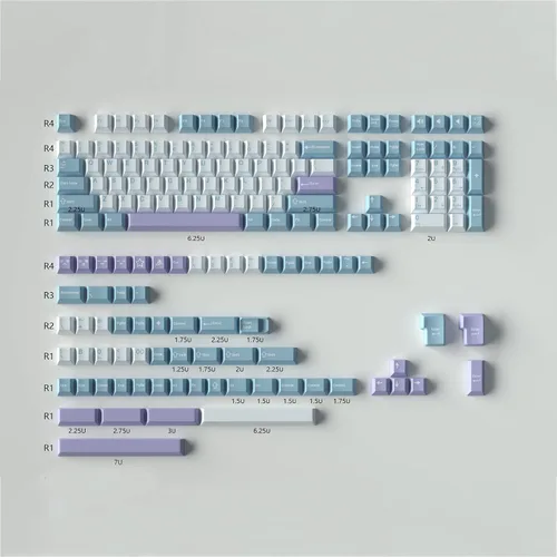 Vista 15 de Sumgsn 173 Teclas Doubleshot Keycaps Perfil Cherry Set de Teclas Apes Barra Espaciadora 7u Compatible con 61/64/87/104/108 Interruptores Cherry Mx
