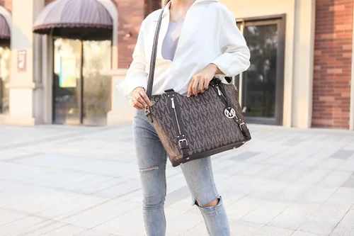 Vista 3 de MKF Collection - Bolso tote para mujer de cuero vegano con asa para el hombro Bolso con asa superior, bolso de mano para damas de Mia K