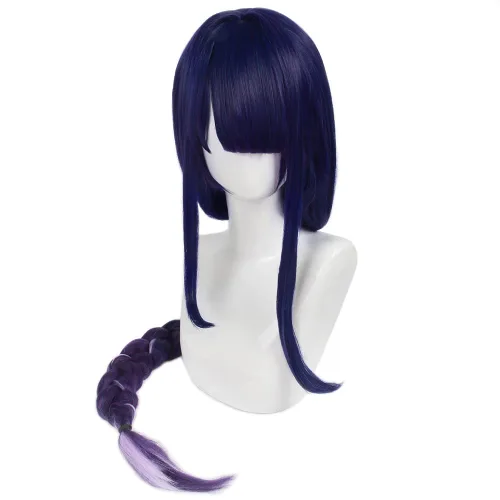 Vista 8 de Genshin Impact Columbina peluca de cosplay con gorra de peluca, longitud aproximada de 43.3 pulgadas