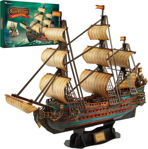 Vista 11 de CubicFun Rompecabezas 3D de barco para modelos de barco de vela USS Constitution para adultos y adolescentes, 193 piezas