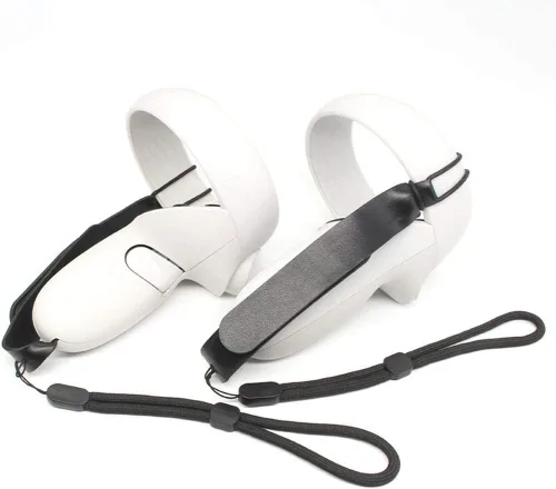 Vista 4 de Correas para nudillos con correas de muñeca compatibles con Oculus Quest 2 VR Anti-caída Accesorios de agarre de mano