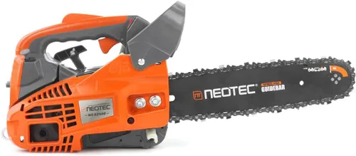 Vista 4 de NEO-TEC Motosierra de gas con mango superior de 12 pulgadas, 25.4 cc, 2 tiempos, portátil, pequeña, motosierra de gasolina, para trepar árboles