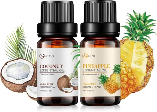 Vista 24 de Aceites esenciales de manzana y cereza, aceites vegetales naturales 100% puros y orgánicos para difusor, aroma, spa, masaje, yoga, perfume, 2 x 0.3