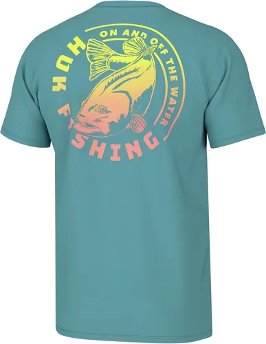 Vista 31 de HUK Mens Fishing Graphic Tee, Performance Short Sleeve, Quick-Dry Bass Bones - Búho nocturno