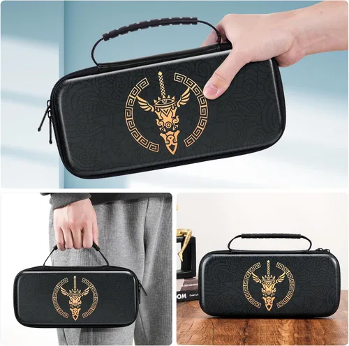 Vista 7 de MoKo Funda de transporte para Nintendo Switch OLEDNintendo Switch, funda rígida de transporte de viaje con 10 ranuras para juegos, funda para Switch