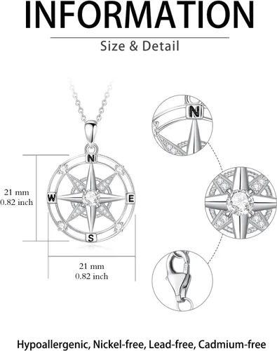 Vista 6 de POTOPYY 925 Sterling Silver Necklace Pendant for Women Fashion Jewelry Valentines Day Mothers Day Gifts for Women Mom Sister