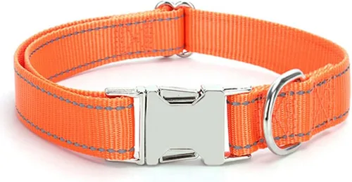 Vista 8 de Love Dream Collar reflectante para perro con hebilla de metal, collar de nailon ajustable de seguridad con hebilla de liberación rápida resistente
