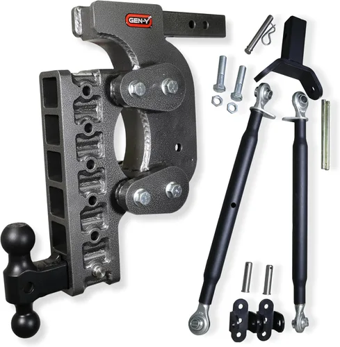 Vista 2 de GEN-Y Hitch Enganche de remolque resistente para receptor de 2 pulgadas, caída de 12.5 pulgadas con 4 posiciones ajustables, incluye montaje de bola