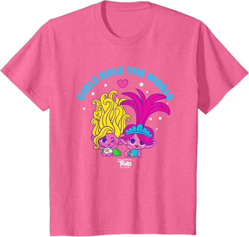 Vista 12 de DreamWorks Trolls Band Together - Camiseta para niñas con leyenda "Rule", diseño Negro