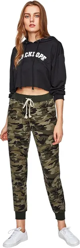 Vista 3 de SweatyRocks Pantalones deportivos de cintura elástica para mujer con gráficos de yoga