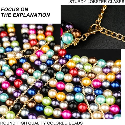 Vista 6 de Sujetador de cadena de cuerpo de perlas para mujer, sexy, bikini, cadena de hombro, collar de cadena para el cuerpo, cadena de moda, espectáculo