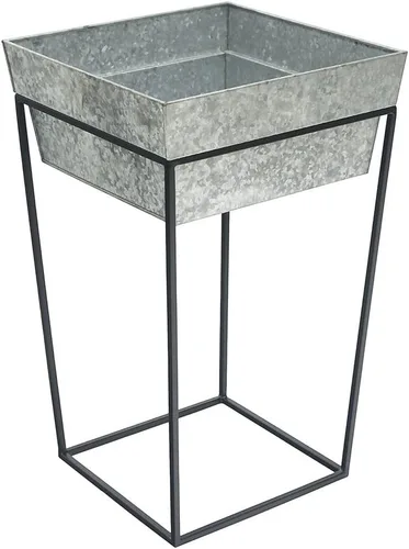 Vista 9 de Achla Designs Soporte para plantas Arne, 14" de alto con bandeja de cobre