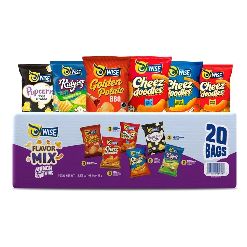 Vista 10 de Wise Snacks BBQ Patatas fritas, 0.75 onzas (paquete de 40) – Asador crujiente y sabroso, sin gluten, sin OMG, papas fritas perfectas para fiestas