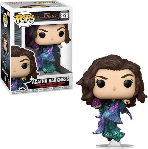 Vista 2 de Agatha Harkness Pop #826 Pop TV: Figura de vinilo Wanda Vision (empaquetada con protector EcoTek para proteger la caja de exhibición)