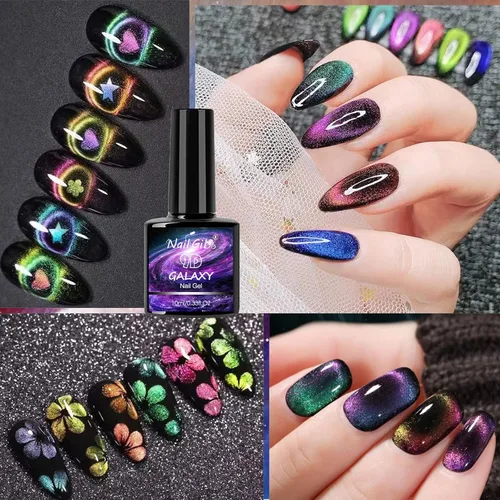 Vista 4 de NAILGIL Cat Eye Gel Nail Polish, Hema Free 9D Cat Eye Gel Polish -SetA 9D Set-A Galaxy