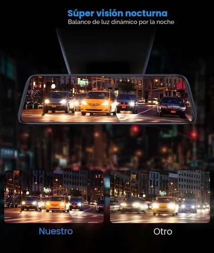 Vista 4 de AUTO-VOX T9PRO Cámara de espejo retrovisor OEM con lente frontal independiente 9.35" Full Laminated Touch Screen Mirror Dash Cam Front and Rear
