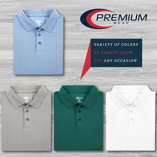 Vista 97 de Premium Wear - Camisetas tipo polo para hombre, con gran absorción de humedad