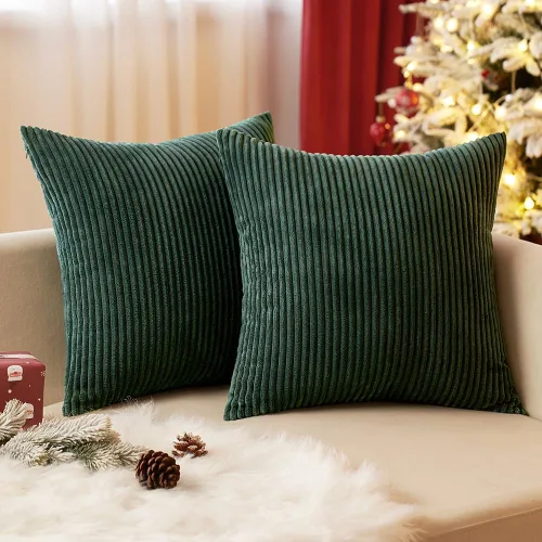 Vista 20 de EMEMA Fundas de Cojines Decorativos de Pana Suave a Rayas Cuadradas, Fundas de Almohadas de Primavera para Sofá, Dormitorio, Silla, Automóvil 16 x
