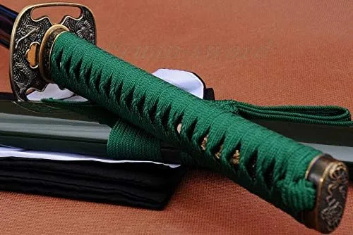 Vista 9 de Espada ninja samurai japonesa GLW de 41 pulgadas hecha a mano de acero negro con hoja afilada