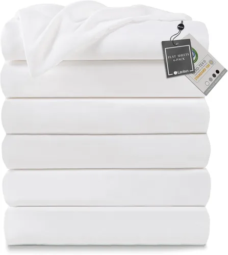 Vista 17 de Lavisun Paquete de 2 sábanas planas, sábanas planas de calidad de hotel, sábanas de microfibra cepillada, sábanas a granel para masaje, hogar, Beige
