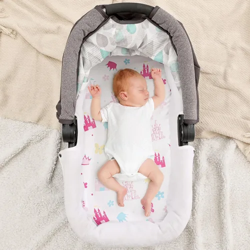 Vista 2 de PHF Juego de sábanas de moisés suave, paquete de 2 sábanas sedosas, cómodas y transpirables para bebés niños y niñas, ajuste universal para la Castle