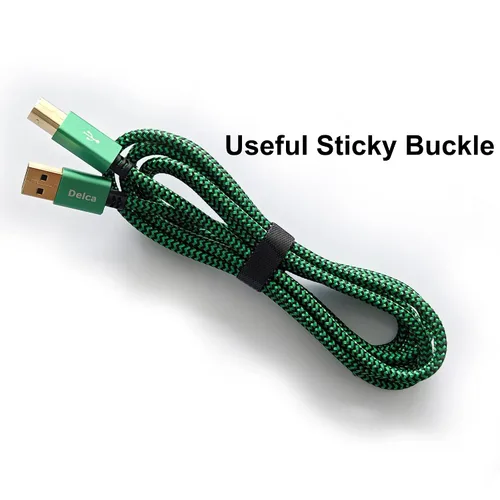 Vista 6 de Delca Cable de impresora de 6 pies/5.9 ft I de nailon trenzado USB 2.0 cable tipo A macho a tipo B macho cable de impresora I compatible con Canon