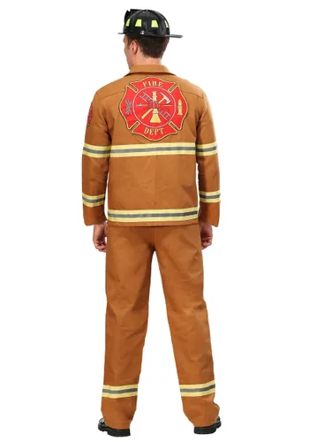 Vista 2 de Disfraz de bombero color cuero para hombre Multicolor