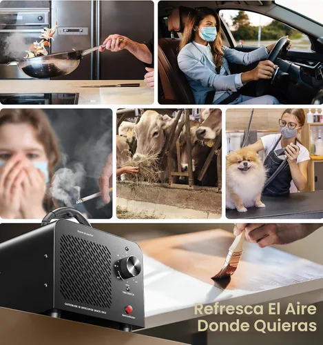 Vista 6 de Generador de ozono de 48,000 mg, máquina comercial de ozono para eliminación de olores, desodorizante purificador de aire ionizador de O3 de alta