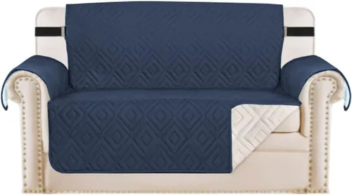 Vista 69 de H.VERSAILTEX Funda reversible para silla, protector de muebles antideslizante, resistente al agua, con correas elásticas de 2 pulgadas