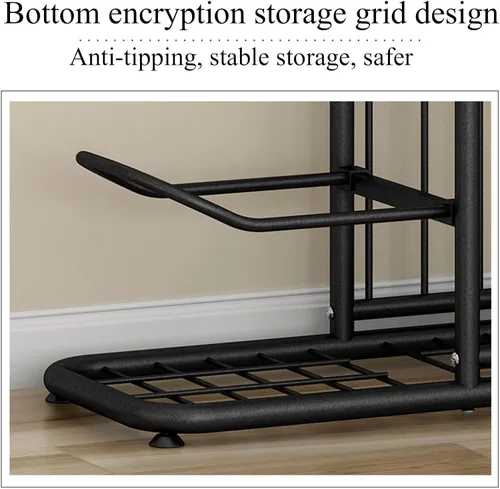 Vista 4 de Basketball Storage Rack, Sports Equipment Organizer, Yoga Mat Storage Basket, Multi-Tier Ball Storage Rack with Adjustable Feet for Garages, Courts