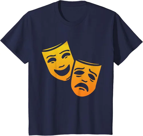 Vista 61 de Comedia y tragedia griega teatro máscaras camiseta