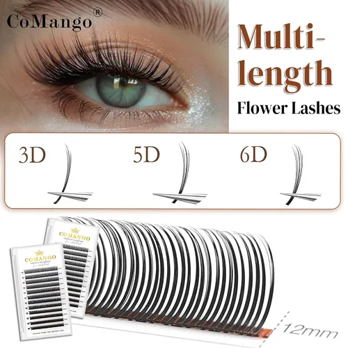 Vista 2 de CoMango Spikes - Extensiones de pestañas Flora 5D, color negro mate
