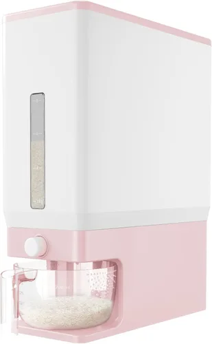 Vista 10 de Lifewit Dispensador de arroz de 25 libras (24.9 lbs), recipiente de almacenamiento de arroz sellado a prueba de humedad con taza medidora para Negro