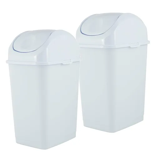 Vista 14 de Superio Mini tacho de basura de escritorio con tapa superior giratoria, contenedor de basura portátil de plástico para encimera, escritorio